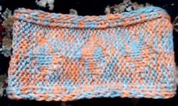 knit headband, triangle theme, gray, light orange, handmade, free shipping(us)