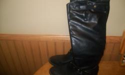 Selling this pair of ladies black leather boots for $25.&nbsp; call 330-0067 any day except Sunday