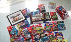20 small cars,2 larger cars, trading cards & growing up picture race badge holder.
