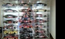 27 NASCAR diecast 1/24 scale collectibles. mostly Dale Earnhart Jr. A few Michael Waltrip, Ken Schrader, Steve park cars including 2002 Dale Jr. Nilla Waffer color chrome. Have boxes for all of them including 21 car plexiglass case. will throw in Dale Jr.