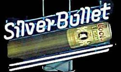 Neon Coors Beer silver bullet sign, a classic great condition, perfect for your bar addition, $100 850-414-3900