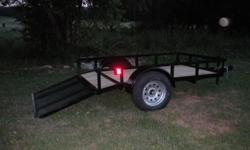 NEW 5X8 DOVE TAIL TRAILER, FRAME AND A-FRAME ARE MADE OF 1/4" X 2.5 " X 3" ANGLE, 3500# AXLE, NEW 15" WHEELS AND TIRES 205/75 15", REMOVABLE GATE, LIGHTS, SET BACK JACK, SAFETY CHAINS, 2" BALL COUPLER. **** $765.00 **** CALL 864-242-5052****OTHER SIZES