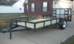 NEW 76" X 14' DOVE TAIL TRAILER ***5200# SINGLE AXLE*** 2X3 INCH ANGLE ON FRAME AND TOP RAIL, 4" C-CHANNEL WRAP A-FRAME TONGUE, , HEAVY DUTY GATE, D-RINGS, 2" STANDARD COUPLER, LED LIGHTS, NEW 6 LUG WHEELS, NEW 225/75 15 TIRES, SET BACK JACK, ****