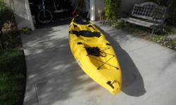Never use kayak. come and take a look for your own satifaction and take it home. great for fishing. Call me beween 10 am to 8 pm. sold as is condition. cash only