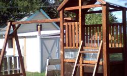 all new wood/ playhouse on bottom, fort on top 10ft swingbar has window , and ladder, ready for swings and slide will deliver,and set up for 400 cash, call ira 525-3608 or email me at drodrick91@yahoo.com thanks ira