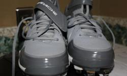 Nike Metal baseball cleat.&nbsp; Size 12" and worn only once and paid $110.&nbsp; Grey color with white nike swish.&nbsp; Huarache.&nbsp;
