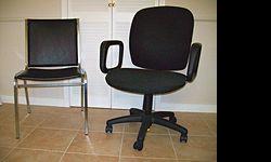 Office Chairs. One desk chair and one side chair. In very good condition. $40 for both.