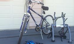 This is a great bike, 21 speed Mens Schwinn Voyageur. I only road this bike a couple of times. The package includes a Saris universal bike rack that fits all cars and suvs, a schwinn mens helmet, and riding gloves. I'm asking $375.00 or best offer