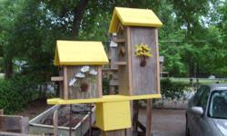 painted rustic birdhouses,red,purple or yellow,call 713 806 3132
ask for Steve