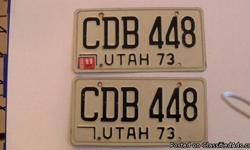 Nice pair of 1973 Utah License Plates. There are A Few Scratches And Bug Marks On the Front Plate. Otherwise They Are In Great Shape.The last Sticker On Them Is 1977. If Interested Call Joe At 801 255 5393
