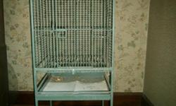 Cal Cage 4' x 2' x 2' cage has a play pen on the top, and castors for easy moving. Perfect size for an Amazon or African Grey parrot.
