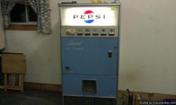 1967 PEPSI CAN POP MACHINE IN GREAT CONDITION. COOLS GREAT COIN ACCEPTOR DOES NOT WORK. GREAT ITEAM FOR MAN CAVE. $300.00 CASH. MEDFORD --