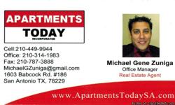 My name is Michael Zuniga and I would like to assist you in finding your next apartment, loft, or town home!
Throughout my years of locating, I have attained very good relationships with MANY complexes in San Antonio and can find an apartment that fits