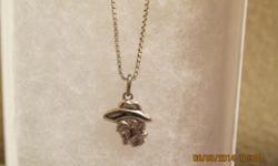 18 inch sterling silver from italy box chain and buffalo bill silver charm selling 8am - 8pm no shipping cash only.