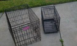 CRATE ON LEFT IS STILL AVAILABLE,NEEDS A TRAY,ONE DOOR.GOOD SMALL OR MEDIUM SIZE OR GROWING DOG 24x20x18 .ASKING $25.00 330-807-6268 no email please,,,,akron