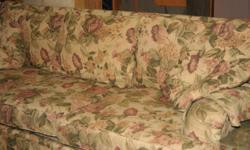 Sofa for Sale Sofa measures about 89" long by 36" wide with neutral colored floral print.