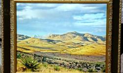 Stunning photo art created by local artist/photographer Marge Myers. Golden hues of Lake Valley contrast delightfully with New Mexico's blue expansive sky looking towards the Caballo Mountains. This photograph has been elegantly printed on canvas for a