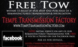 The Tempe Transmission Factory located in Tempe, Arizona.
Quality Remanufactured Automatic and Standard Manual Transmissions for most automobile makes and models.
Large selection of in-stock and ready to order Transmissions for your car, truck, van or SUV