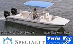 Whether fishing or cruising, Twin Vee boats are best described as without peer in ride and comfort in any&nbsp; conditions. Built with a unique sharp-entry bow design and full-keel tracking pads, Twin Vee Catamarans feature positive floatation foam-filled
