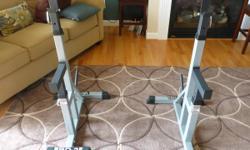 Purchased these brand new and only used for a few months. &nbsp;Perfect condition.&nbsp;
Details from the Valor website:
Bench press stands&nbsp;
Targets chest, shoulders, and arms&nbsp;
Features adjustable bench and safety catch with 11 height