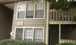 Top-floor unit with private deck overlooking serene wooded area. Fireplace, sunroom, wall-to-wall carpet. Gated community w/gym, pool, tennis, business center. Inside 285 loop, walk to shopping/dining. Washer/dryer included. Pet- 75lbs or less OK