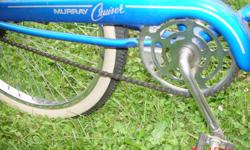 Murray "Monterey Cruiser" Made in USA 1985. Minty. chrome shines like new, mint seat,tires, no scratches, 26 inch tires. Email any questions. Beautiful bike has sat in my spare bedroom 26 years! Thanks