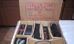 Stream Line Electrical Train Set from Louis Marx & Co. made in USA # 25249
Produced from 1941 - 1942 & in 1947
With Insturction Sheet
Been in storage for over 30 years.