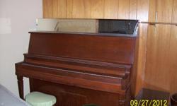 Vintage upright piano and bench. &nbsp;Cabinet is in very good condition.&nbsp; Needs tuning.&nbsp; Also, a vintage radio and turntable cabinet and a 50 plus year old television.&nbsp; Radio cabinet is a beautiful piece of furniture.&nbsp; Make offer on