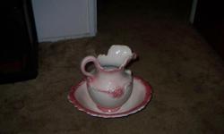 Pink Maurice Ceramic wash bowl and picture LP 103 Made in California