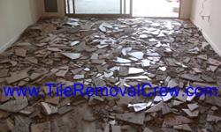 We remove ceramic floor tile removal including thinset or mortar removal.
Call today for a free estimate --
Save time and money with our affordable flooring removal services.
Visit us online at www.tileremovalcrew.com for pictures and testimonials
not a