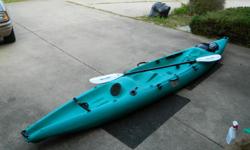 I am sad to have to sell my Awesome kayak but it has become a necessity! It is in very excellent condition and has a paddle, comfy chair, in body storage, round waterproof drop in for keys and&nbsp;phone...etc. Also, there is a mounted fishing pole holder