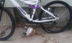 Purple and white Mongoose Ledge 2.1. Purchaed $40 memory foam seat. Rode only a few times. Like New.