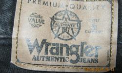 Wrangler Jeans, Black, Premium Quality, Rivited Stress Points, Size 33x32. Too Tight For Me.