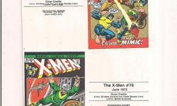X-Men #75-76 Covers&nbsp; Poster&nbsp; 6.5"x10"&nbsp;&nbsp; - hand made from photos taken from comics magazines *Cliff's Comics & Collectibles *Comic Books *Action Figures *Posters *Hard Cover & Paperback Books *Location: 656 Center Street, Apt A405,