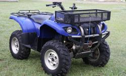 Yamaha Grizzly blue 4-wheeler in good condition and runs great!&nbsp; It has 196 hours.&nbsp; There are only two owners (my brother-in-law & ourselves) so know that it has been taken care of.&nbsp; It has been kept inside.&nbsp; We have just used it