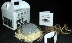 Pet Rock with walking leash,booklet and carrier box. "You Rock" on sides of box. Let someone know how much they rock! With a You Rock Pet Rock!
$7.00 + $6.00 shipping
Purchase here on Amazon
http://www.amazon.com/gp/product/B00D4FS4DS