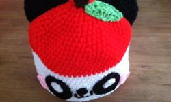 This Crochet Hat is Authentic Homemade Youth Kid Size Sanrio Character Inspired Pandapple beanie hat. So this Hat was Handmade with 100% Acrylic Yarn Which is not ichy, this is quailty (best) yarn. In a Smoke-free, Pet-free environment.
Hat size is:
22"