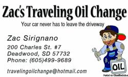 Need a oil change but dont want to leave the house or cant leave work? Call Zacs Traveling Oil Change fo a full service oil change and fluid fill. If your car or truck needs a vacuum job we do that as well. 706-324-0712 why waste your time at a speedy